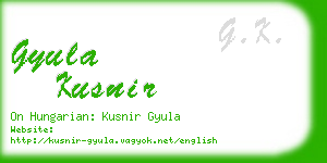 gyula kusnir business card